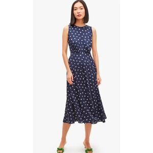 kate spade grand flora poplin midi dress NWT Kate Spade New York BLUE Women's Grand Flora Poplin Midi Dress, US 0